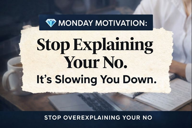 💎Monday Motivation: Stop Explaining Your No (It’s Slowing You Down)